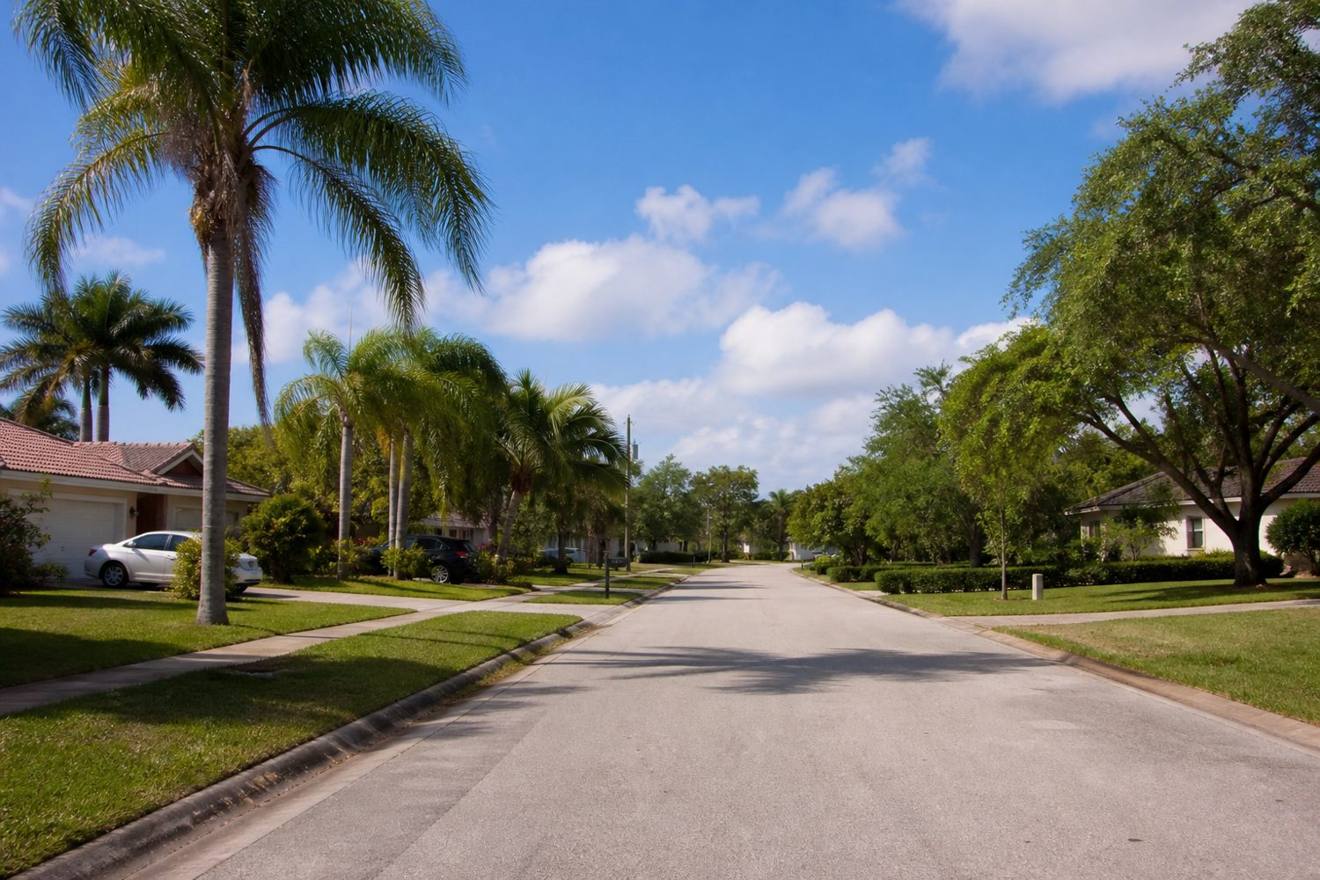 Streetscape and business district in Margate, Florida