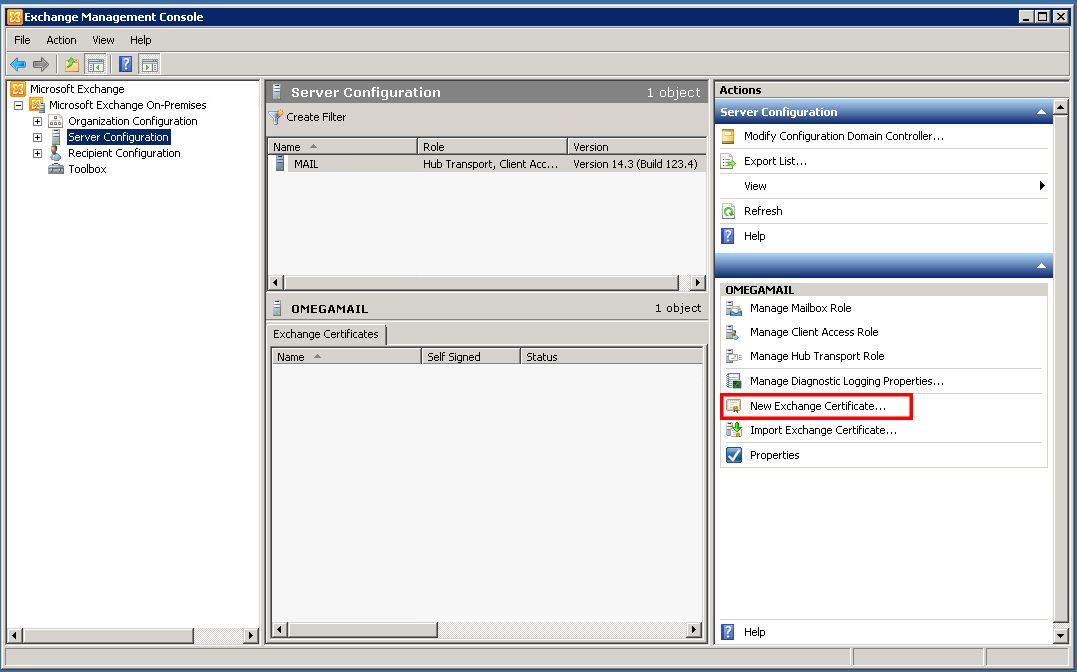 Exchange 2010 Server Certificates - Part 1